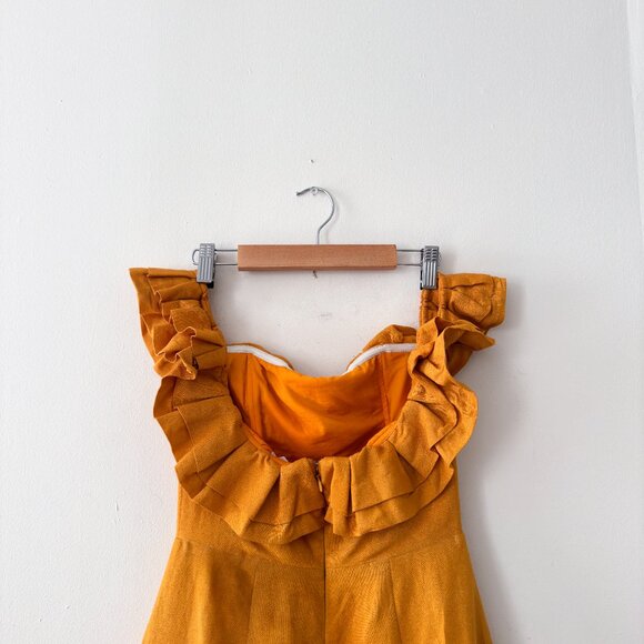 EMERY OFF THE SHOULDER MINI DRESS IN MARIGOLD - Picture 5 of 5